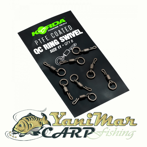 Вирбели Korda PTFE Coated QC Ring Swivel