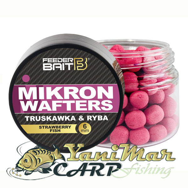 Балансирани дъмбели Feeder Bait Mikron Wafters Strawberry Fish 6 mm.