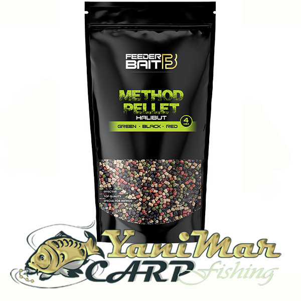 Пелети Feeder Bait Pellet 4 mm Halibut Green Black Red