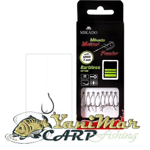 Готови монтажи за фидер Mikado MF Rig With Spike Hooks / monoline 10cm - 8 pcs