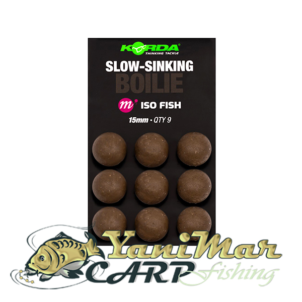 Бавнопотъващи топчета Korda Slow Sinking Boilie ISO Fish