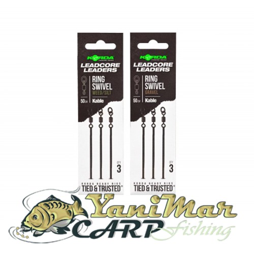 Готови монтажи Korda Kable Leadcore Leader Ring Swivel 50cm
