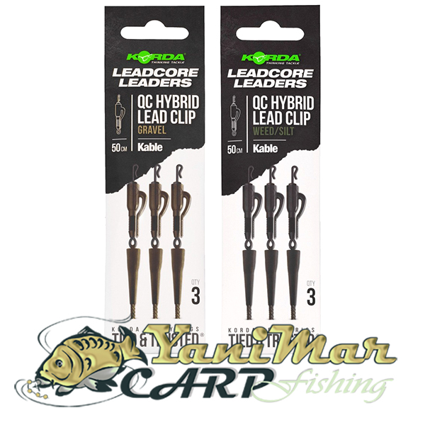 Готов монтаж Korda Kable Leadcore Leader Hybrid Lead Clip QC Swivel 50cm