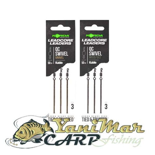 Монтажи Korda Kable Leadcore Leader QC Swivel Gravel 50cm
