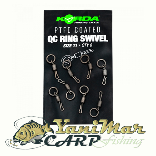 Вирбели Korda PTFE Coated QC Ring Swivel