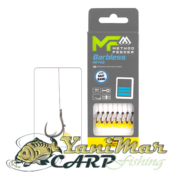 Готови монтажи Mikado MF Rig MF14 With Bait Band Barbless braid 0.18mm / 10cm
