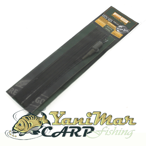 Готов монтаж PB Products R2G Kevlar/SR Leadclip Knotless Leader – 10m + 1m, Weed