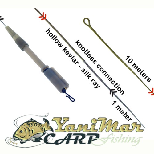 Готов монтаж PB Products R2G Kevlar/SR Inline Knotless Leader – 10m + 1m, Weed