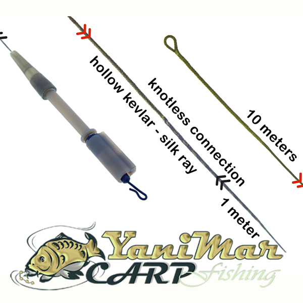 Готов монтаж PB Products R2G Kevlar/SR Inline Knotless Leader – 10m + 1m, Weed