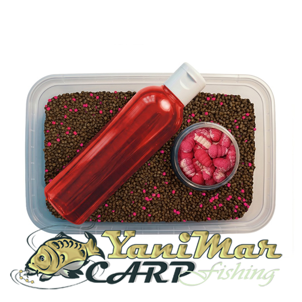 Мултипак Feeder Bait Strawberry 3in1– Пелети, Liquid и Mini Twister