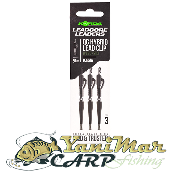 Готов монтаж Korda Kable Leadcore Leader Hybrid Lead Clip QC Swivel 50cm