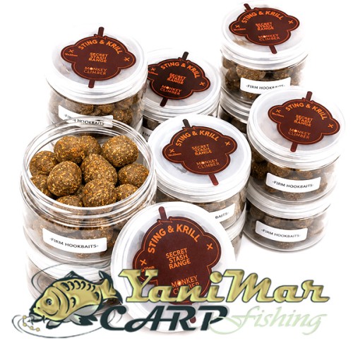 Дъмбел за стръв Monkey Climber Sting & Krill Firm Hookbaits Grey/Brown 16x20mm
