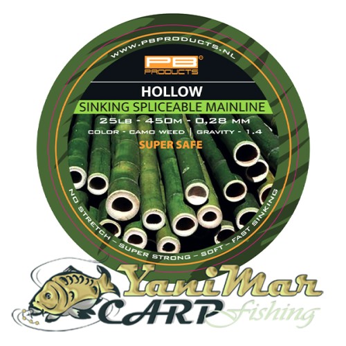 Влакно PB Products Hollow Braid 0.28mm – 25lb, Camo Weed, 450m
