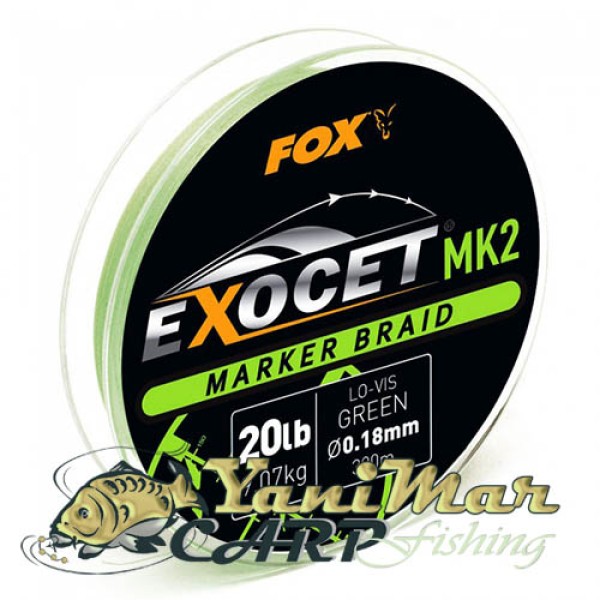 Влакно за маркер Fox Exocet MK2 marker braid 20lbx300m зелено